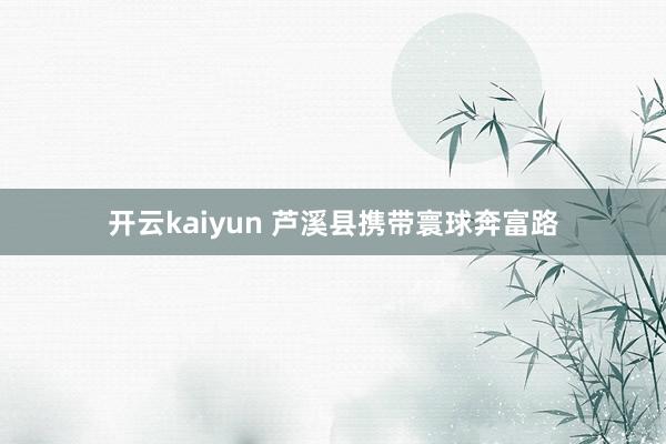 开云kaiyun 芦溪县携带寰球奔富路