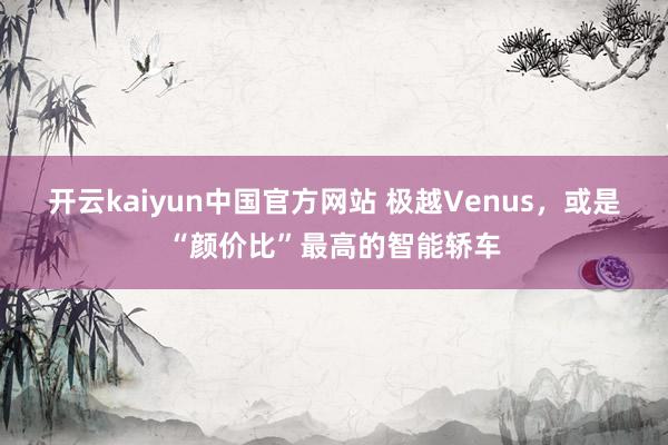 开云kaiyun中国官方网站 极越Venus，或是“颜价比”最高的智能轿车