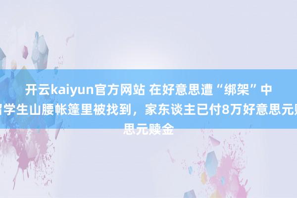 开云kaiyun官方网站 在好意思遭“绑架”中国留学生山腰帐篷里被找到，家东谈主已付8万好意思元赎金