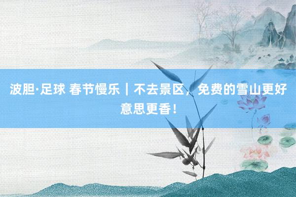 波胆·足球 春节慢乐｜不去景区，免费的雪山更好意思更香！