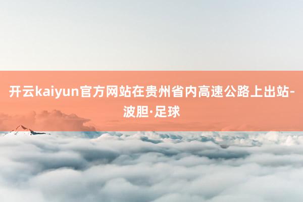 开云kaiyun官方网站在贵州省内高速公路上出站-波胆·足球