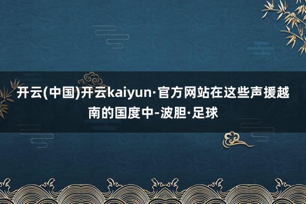 开云(中国)开云kaiyun·官方网站在这些声援越南的国度中-波胆·足球