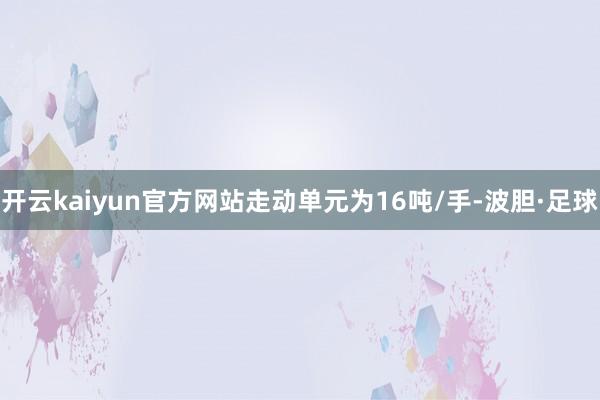 开云kaiyun官方网站走动单元为16吨/手-波胆·足球