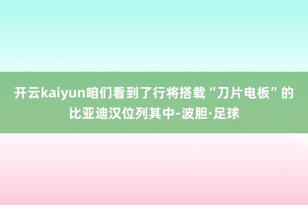 开云kaiyun咱们看到了行将搭载“刀片电板”的比亚迪汉位列其中-波胆·足球