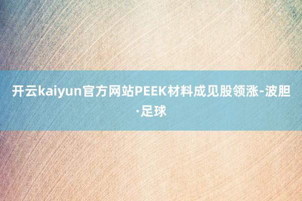 开云kaiyun官方网站PEEK材料成见股领涨-波胆·足球