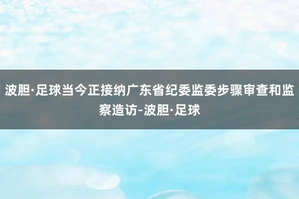 波胆·足球当今正接纳广东省纪委监委步骤审查和监察造访-波胆·足球