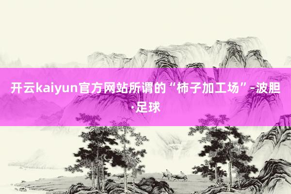 开云kaiyun官方网站所谓的“柿子加工场”-波胆·足球