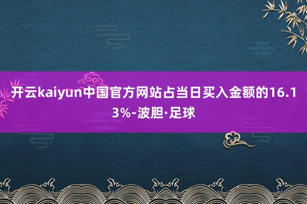 开云kaiyun中国官方网站占当日买入金额的16.13%-波胆·足球