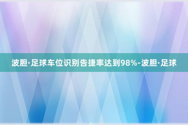 波胆·足球车位识别告捷率达到98%-波胆·足球