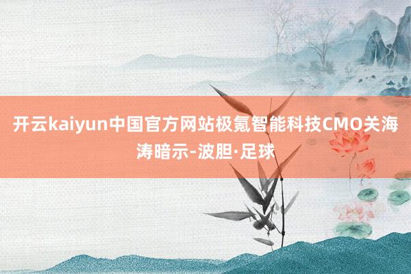 开云kaiyun中国官方网站极氪智能科技CMO关海涛暗示-波胆·足球