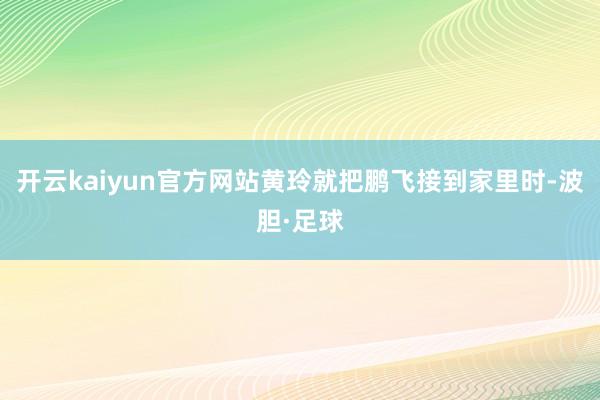 开云kaiyun官方网站黄玲就把鹏飞接到家里时-波胆·足球