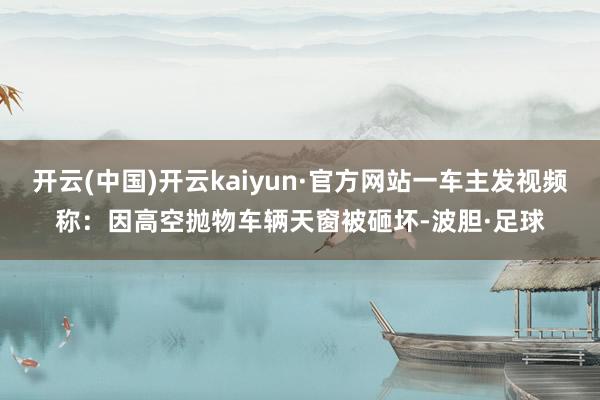 开云(中国)开云kaiyun·官方网站一车主发视频称：因高空抛物车辆天窗被砸坏-波胆·足球