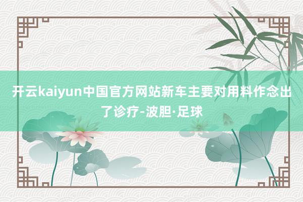 开云kaiyun中国官方网站新车主要对用料作念出了诊疗-波胆·足球