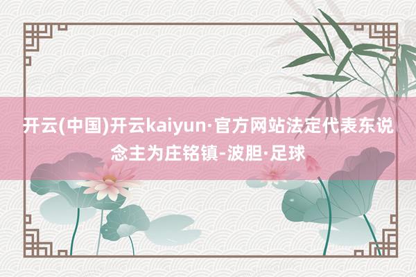 开云(中国)开云kaiyun·官方网站法定代表东说念主为庄铭镇-波胆·足球