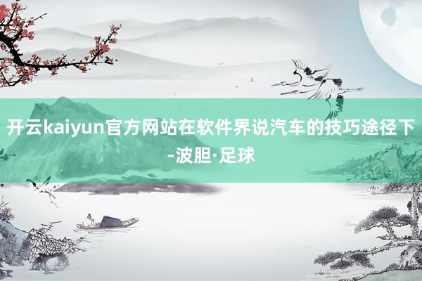 开云kaiyun官方网站在软件界说汽车的技巧途径下-波胆·足球