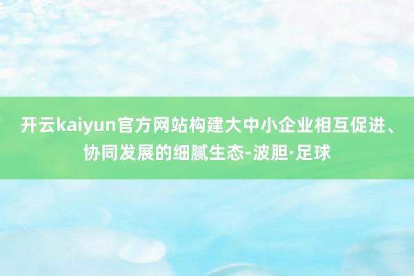 开云kaiyun官方网站构建大中小企业相互促进、协同发展的细腻生态-波胆·足球