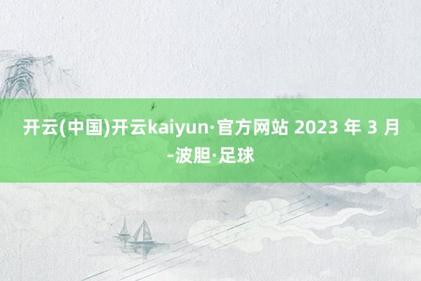 开云(中国)开云kaiyun·官方网站 2023 年 3 月-波胆·足球