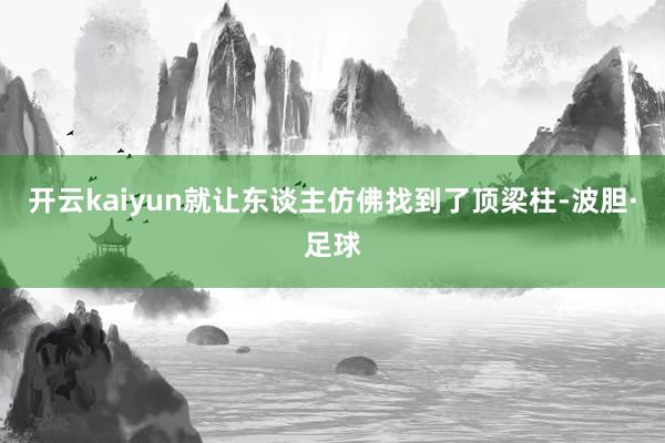 开云kaiyun就让东谈主仿佛找到了顶梁柱-波胆·足球