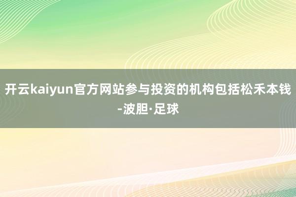 开云kaiyun官方网站参与投资的机构包括松禾本钱-波胆·足球