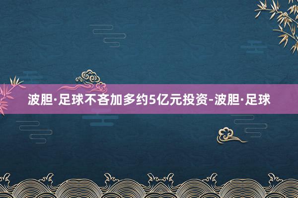 波胆·足球不吝加多约5亿元投资-波胆·足球