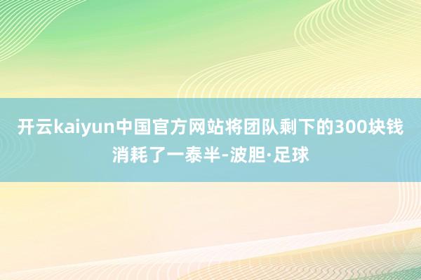 开云kaiyun中国官方网站将团队剩下的300块钱消耗了一泰半-波胆·足球