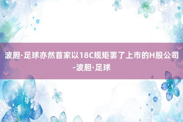 波胆·足球亦然首家以18C规矩罢了上市的H股公司-波胆·足球