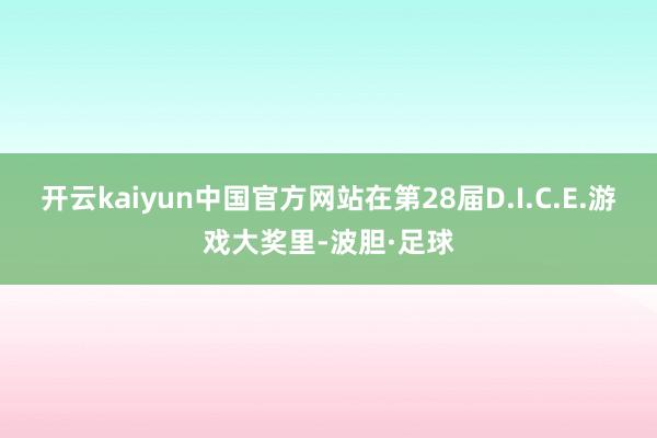 开云kaiyun中国官方网站在第28届D.I.C.E.游戏大奖里-波胆·足球