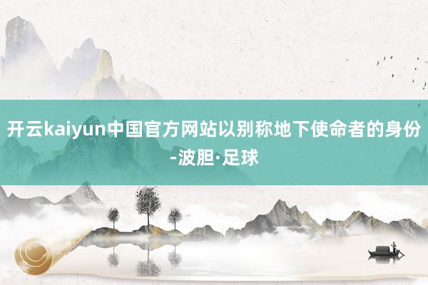 开云kaiyun中国官方网站以别称地下使命者的身份-波胆·足球