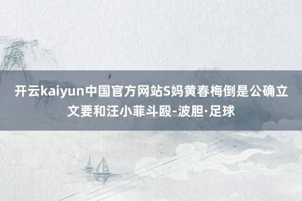 开云kaiyun中国官方网站S妈黄春梅倒是公确立文要和汪小菲斗殴-波胆·足球